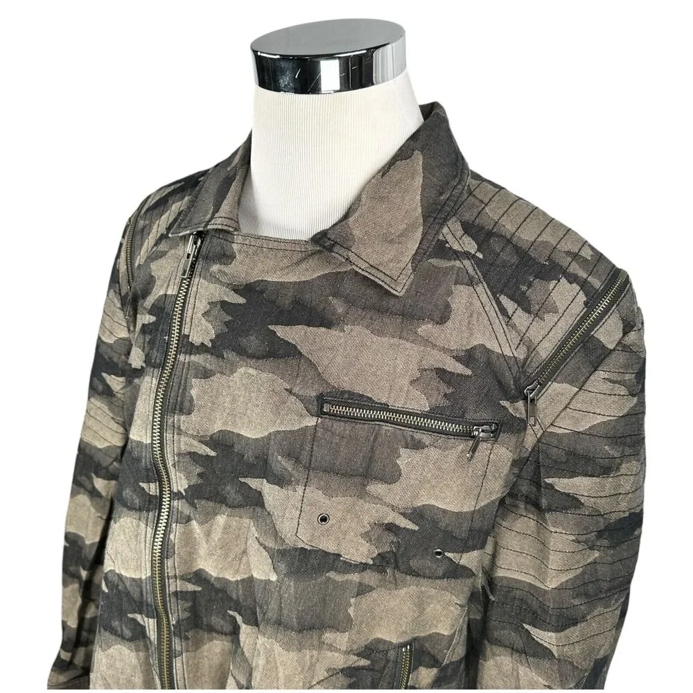 Prps Camo Jacket Women's 3XL XXXL Camouflage Asymmetrical Zip Streetwear‎ Cotton
